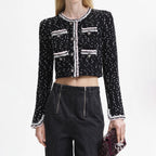 BLACK & WHITE KNIT CARDIGAN Flowering Girl