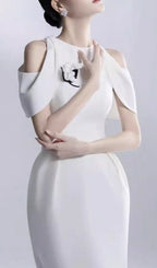 Chaeli White Embellished Midi Dress Flowering Girl