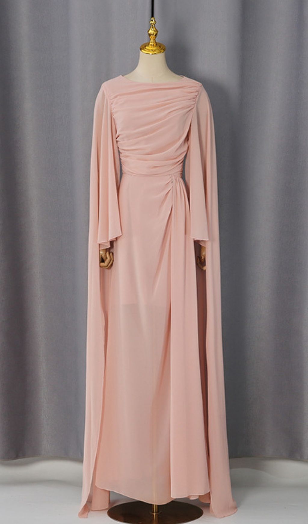 Kiyoye Pink Ruched Maxi Dress Flowering Girl