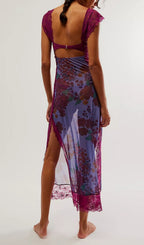 Ladee Lace Floral Midi Dress Flowering Girl