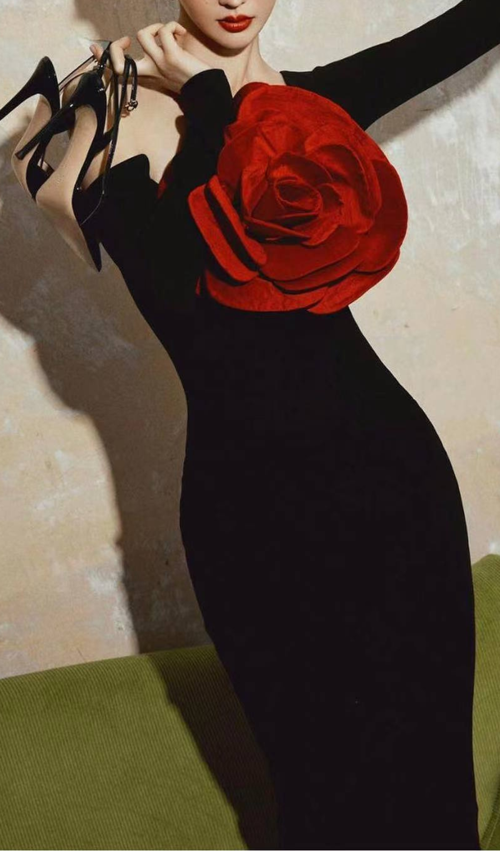 OFF SHOULDERS MAXI DRESS WITH ROSE Flowering Girl