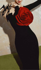 OFF SHOULDERS MAXI DRESS WITH ROSE Flowering Girl