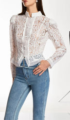 Danesha Long Sleeve Lace Top Flowering Girl