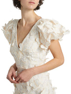 Butterfly Appliqué Mini dress in cream Flowering Girl