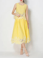 Mahlia Yellow Flower Two-Piece Set Flowering Girl