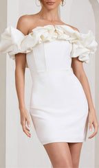 Satin Ruffle Strapless Dress Flowering Girl