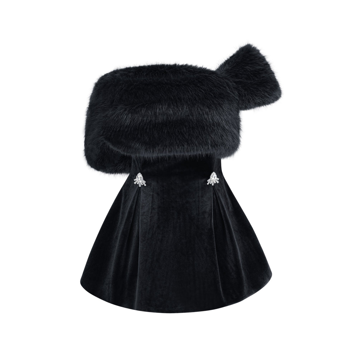 Wivika Velvet Fur Dress Flowering Girl