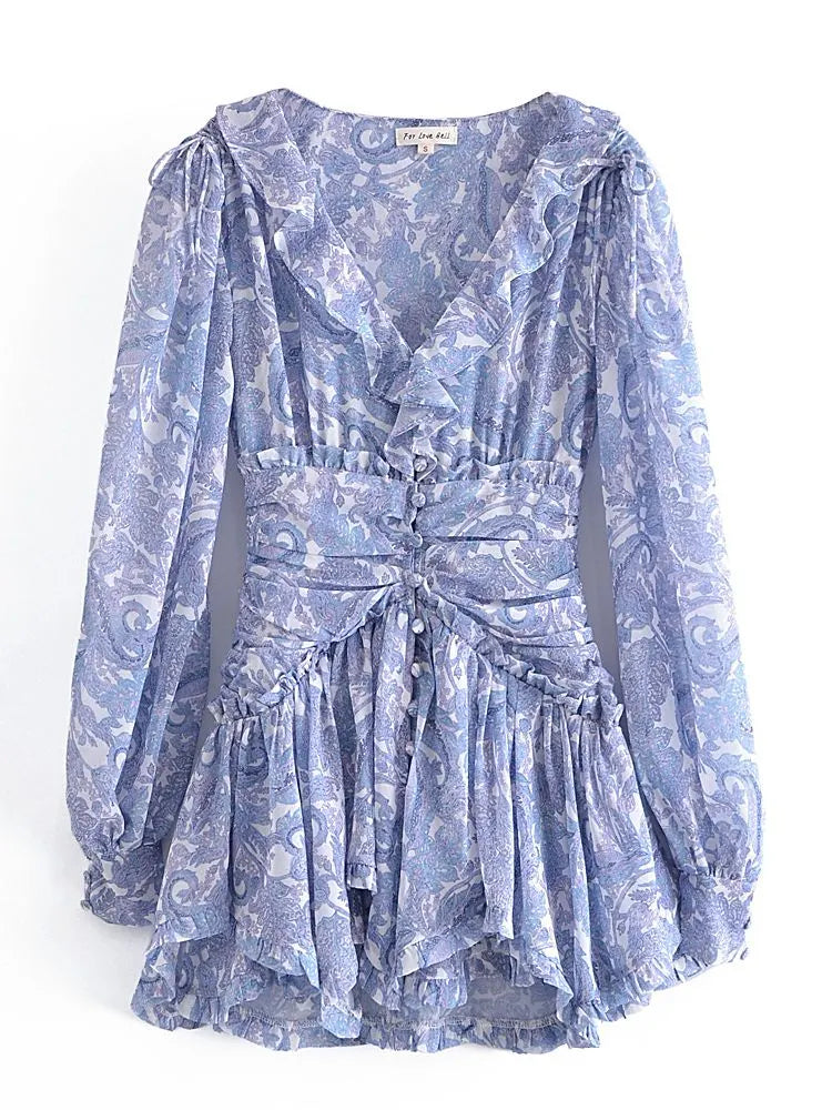 Margarite Printed Mini Dress Flowering Girl