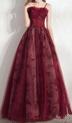 Harriet Red Butterfly Corset Mesh Maxi Dress Flowering Girl