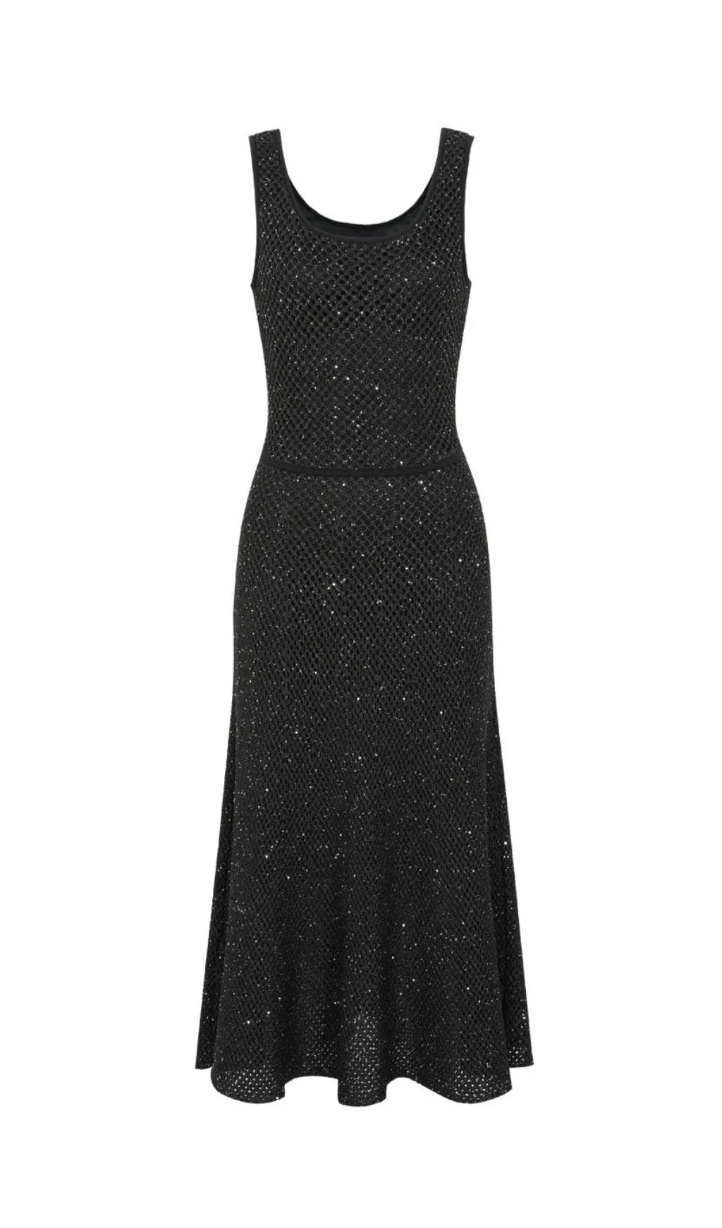 Kimbra Black Sleeveless Sequin Knit Midi Dress Flowering Girl