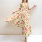 Floral Printed Midi Dress Flowering Girl