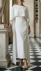 Kiya Maxi Dress With Cape Flowering Girl