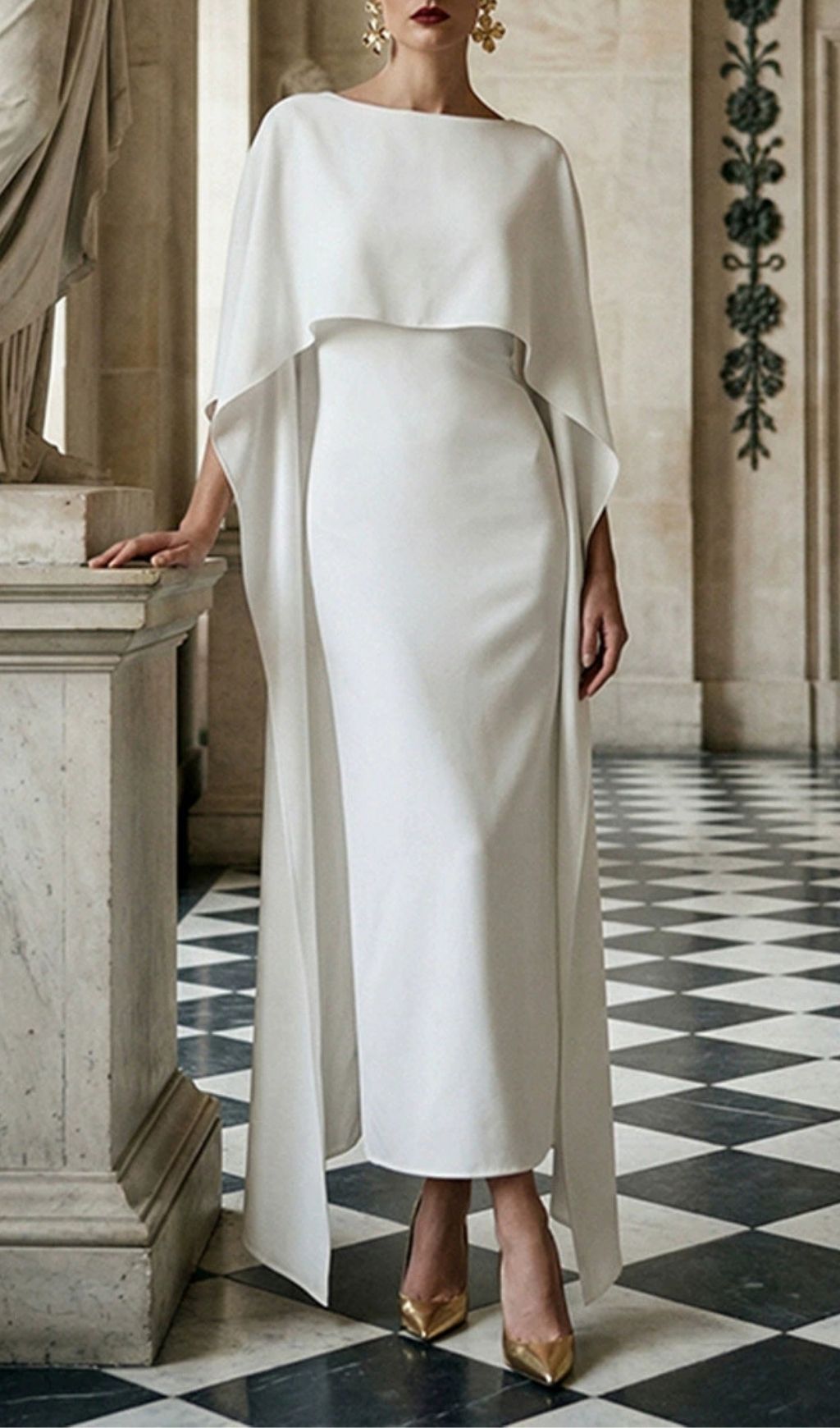 Kiya Maxi Dress With Cape Flowering Girl