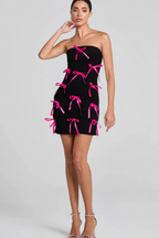 Strapless Bow Mini Dress Flowering Girl