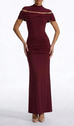 Celsor Cape Ruched Maxi Dress Flowering Girl