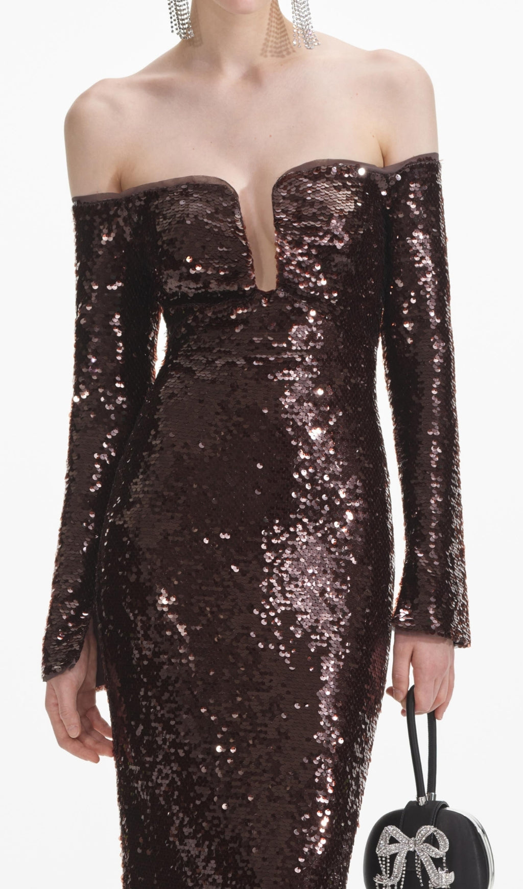 Cashlin Long Sleeve Sequin Maxi Dress Flowering Girl