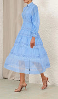 Kamaria Blue Long Sleeve Maxi Dress Flowering Girl