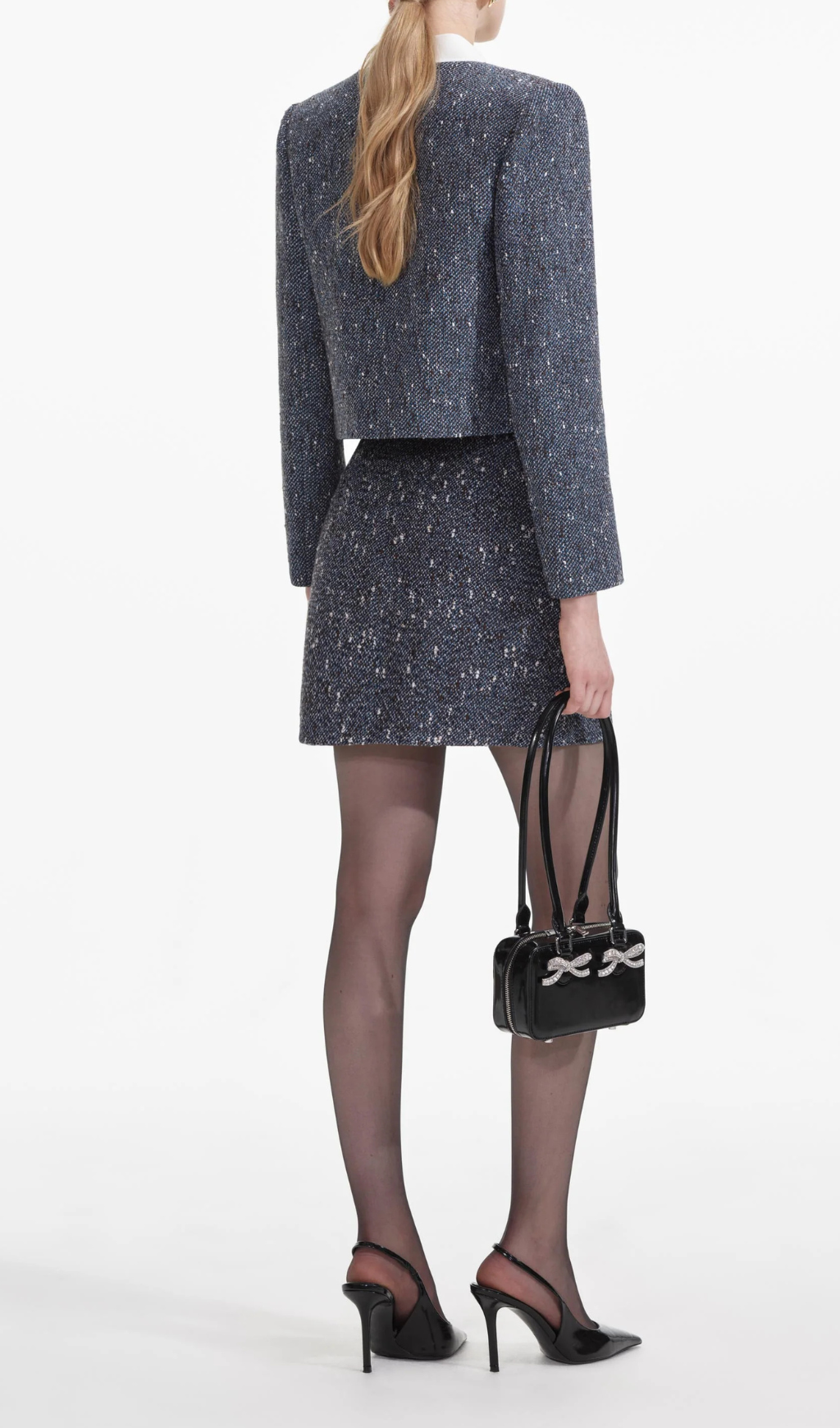 Blue Boucle Mini Skirt Flowering Girl