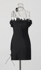 Filippa Black Spaghetti Flower Mini Dress Flowering Girl