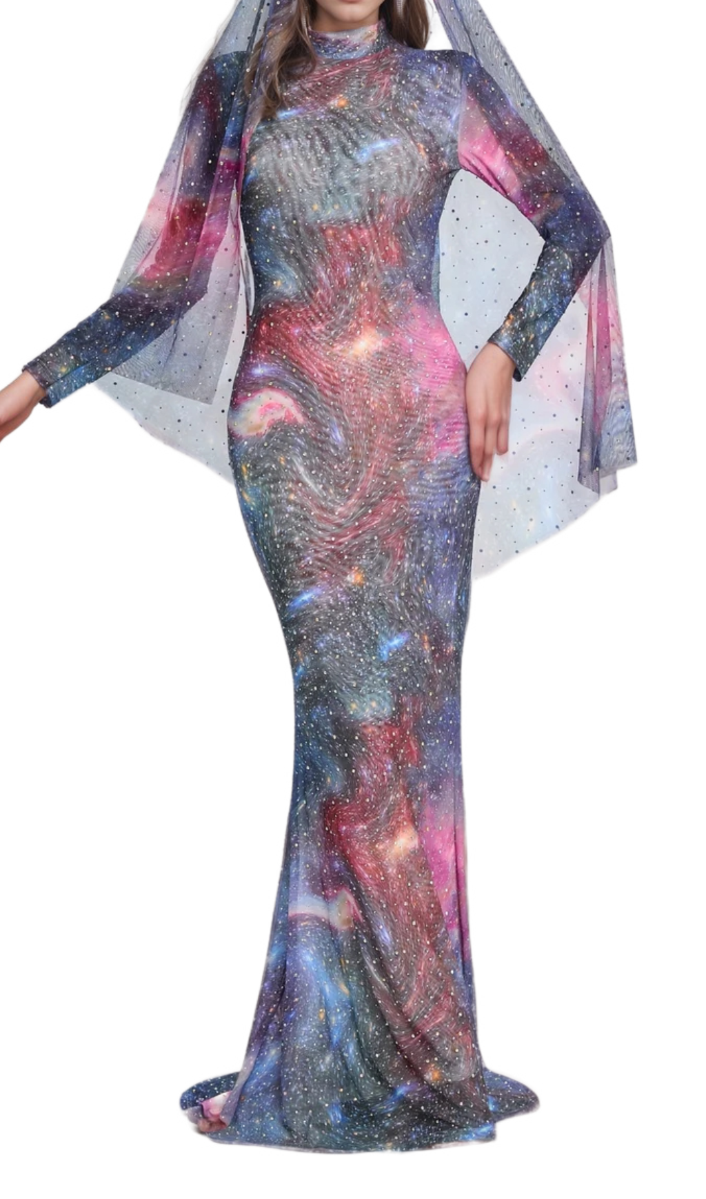 aurora printed hot drill maxi dress Flowering Girl
