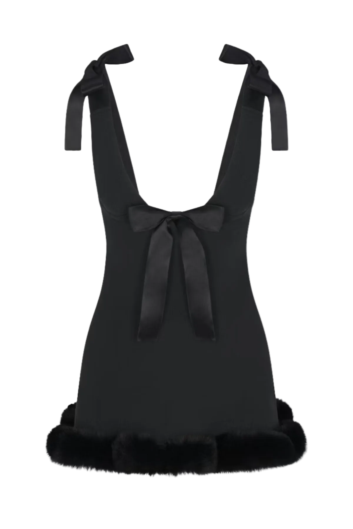 Atalanta Bow Embellished Mini Dress - Black Flowering Girl