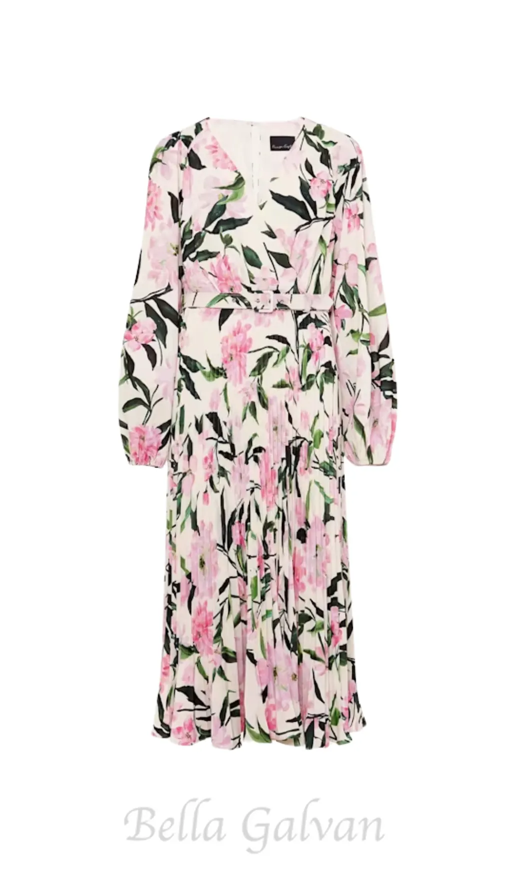 multi-coloured penny floral pleat midi dress Flowering Girl