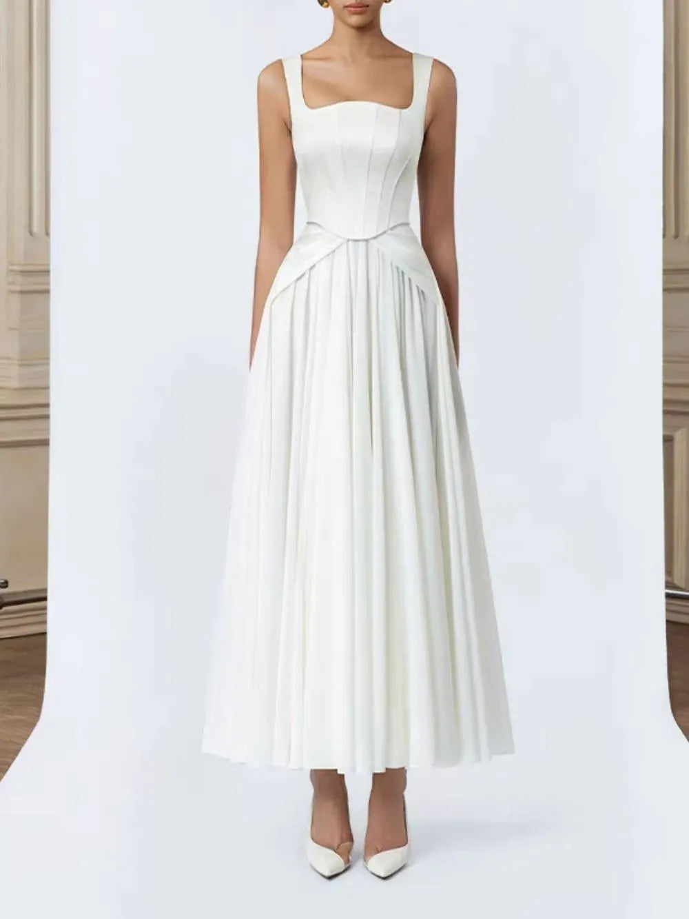 Nivaro Corset Flared Maxi Dress Flowering Girl
