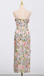 Eiichi Strapless Flower Midi Dress Flowering Girl