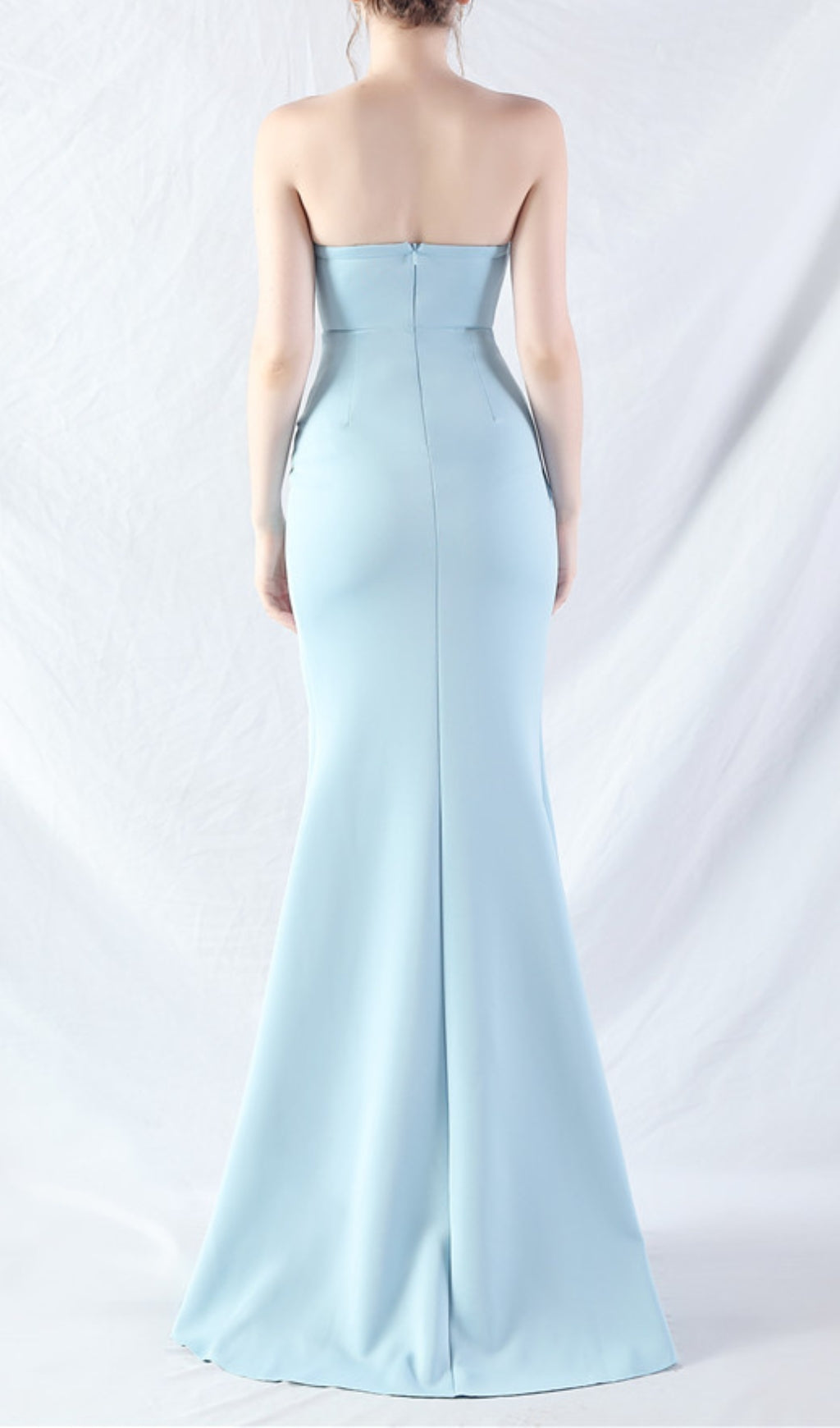 Chizue Blue Strapless Corset Split Maxi Dress Flowering Girl