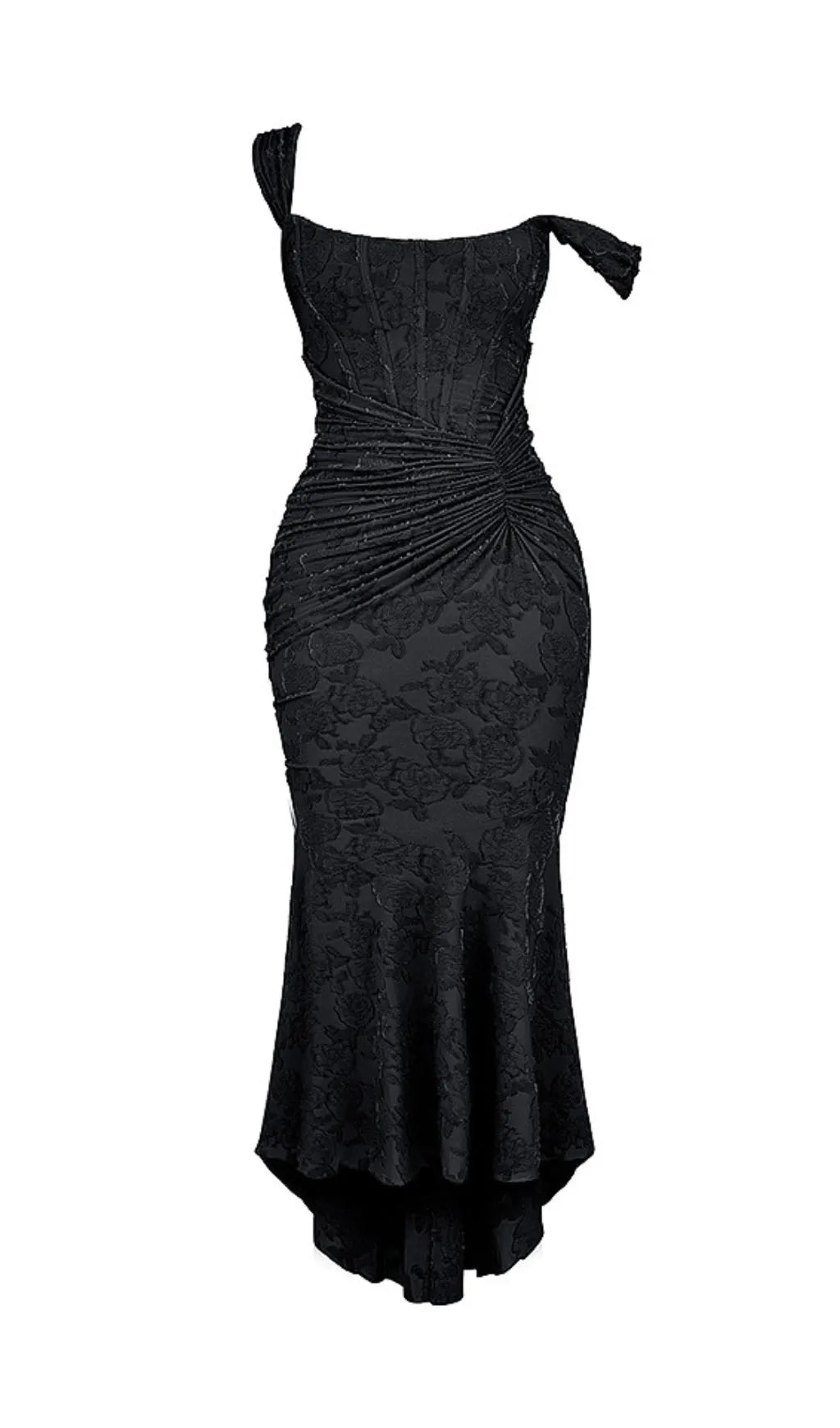 Anaëlle Black Floral Corset Maxi Dress Flowering Girl