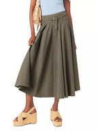 Jeji Belted Midi Skirt Flowering Girl