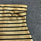 Strapless Metallic Stripe Maxi Dress Flowering Girl