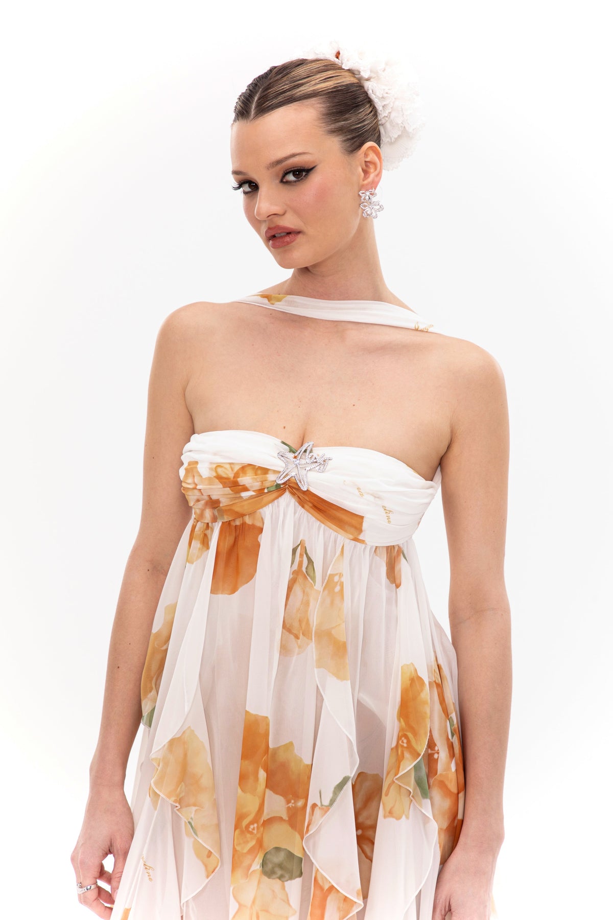joanna Floral Halter Backless Split Maxi Dress Flowering Girl