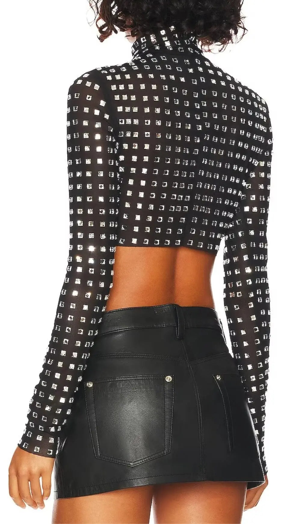 Crystal Crop Top In Black Flowering Girl