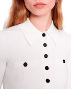 RIBBED KNIT POLO SHIRT Flowering Girl