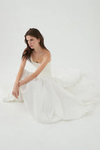 Nancy Bubble Hem Maxi Dress In Ivory Flowering Girl
