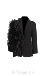 Patchwork Ruffles Chic Blazer in black Flowering Girl