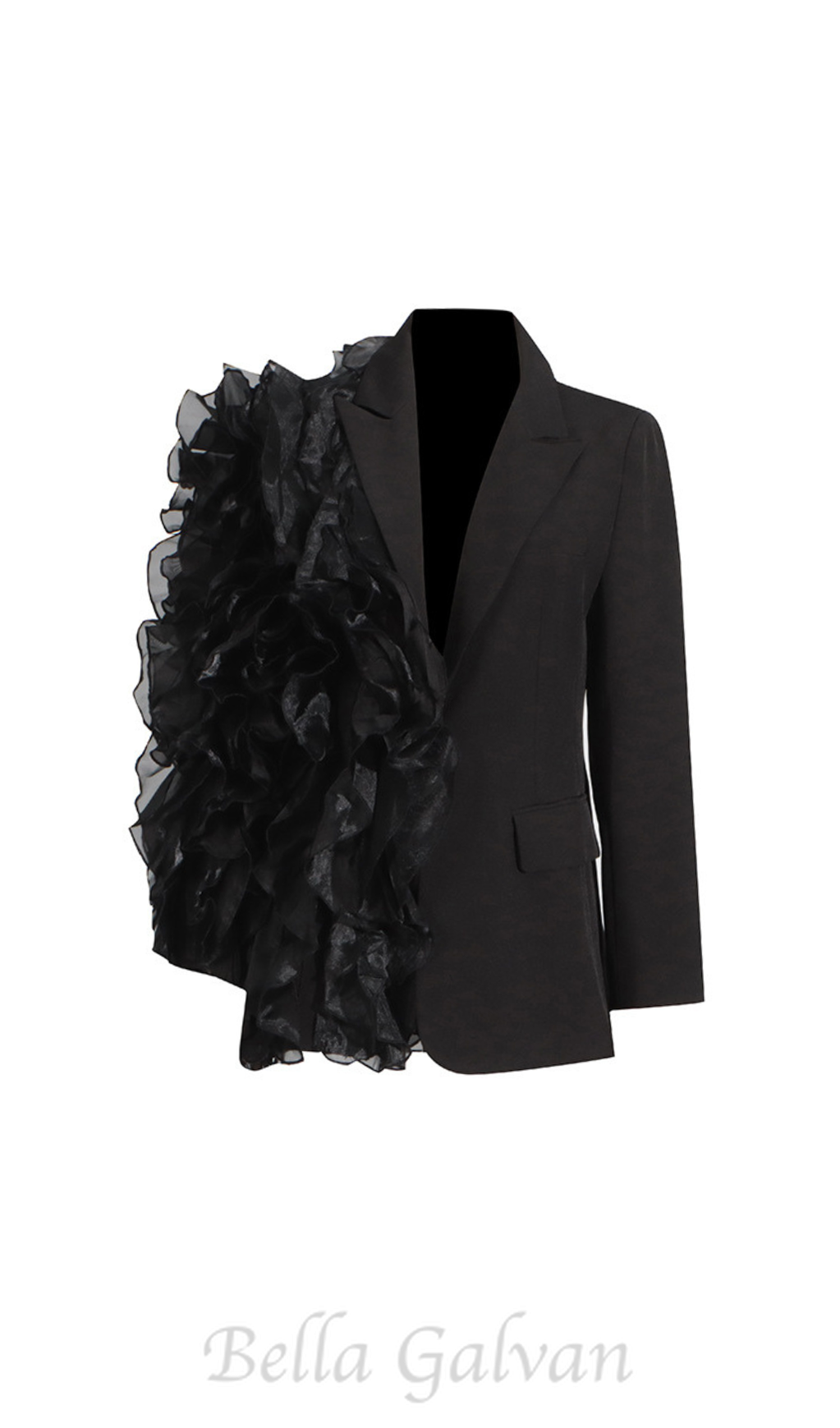 Patchwork Ruffles Chic Blazer in black Flowering Girl