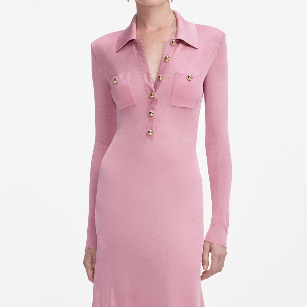 Dominic Pink Viscose Knit Midi Dress Flowering Girl
