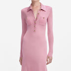 Dominic Pink Viscose Knit Midi Dress Flowering Girl