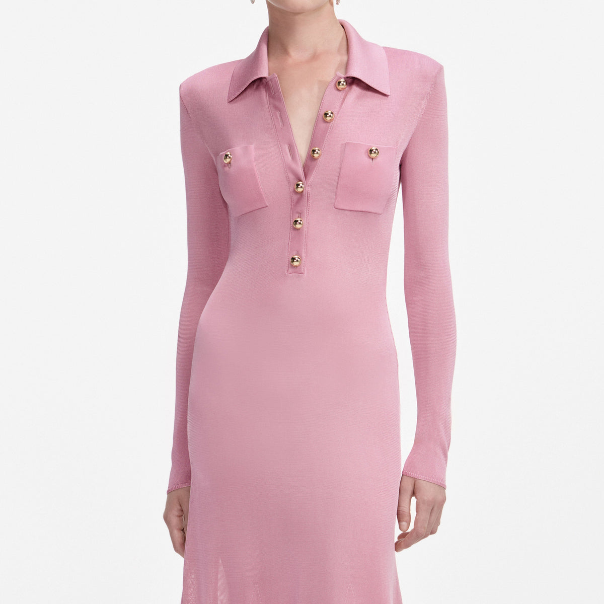 Dominic Pink Viscose Knit Midi Dress Flowering Girl