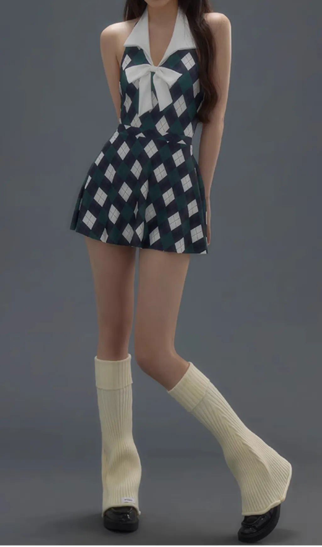 Danger Argyle One-Piece Swimsuit & Skirt Flowering Girl