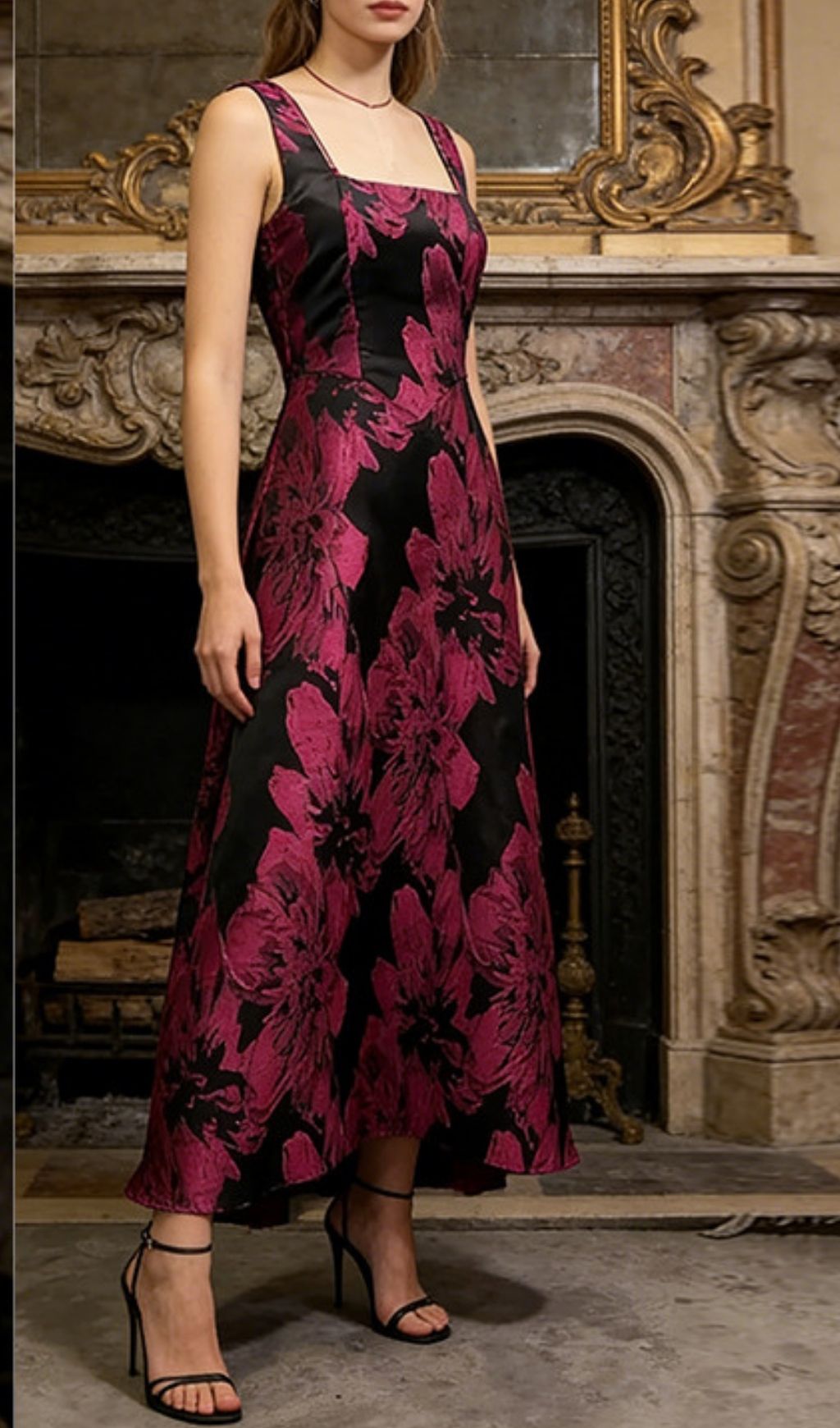 Kaniesa Strappy Flower Midi Dress Flowering Girl