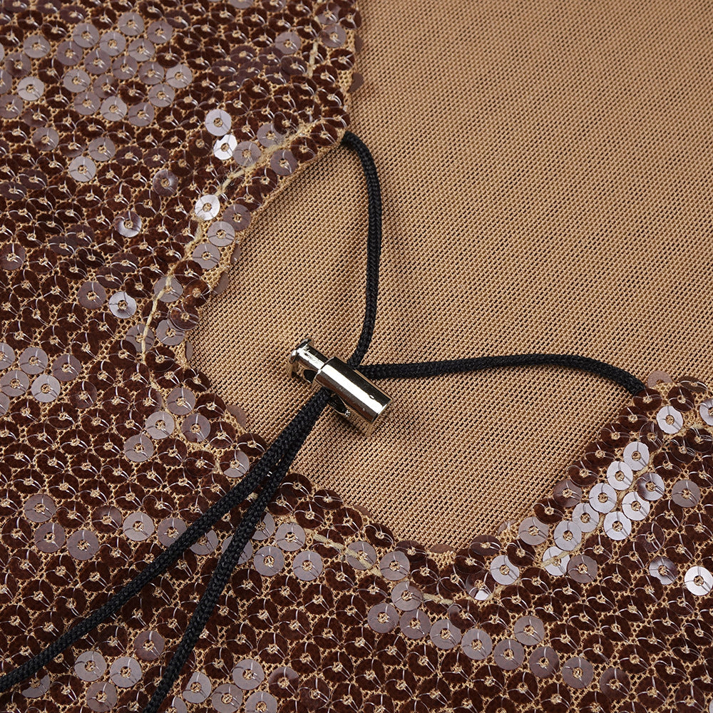 Ardelle Brown Sequin Maxi Dress