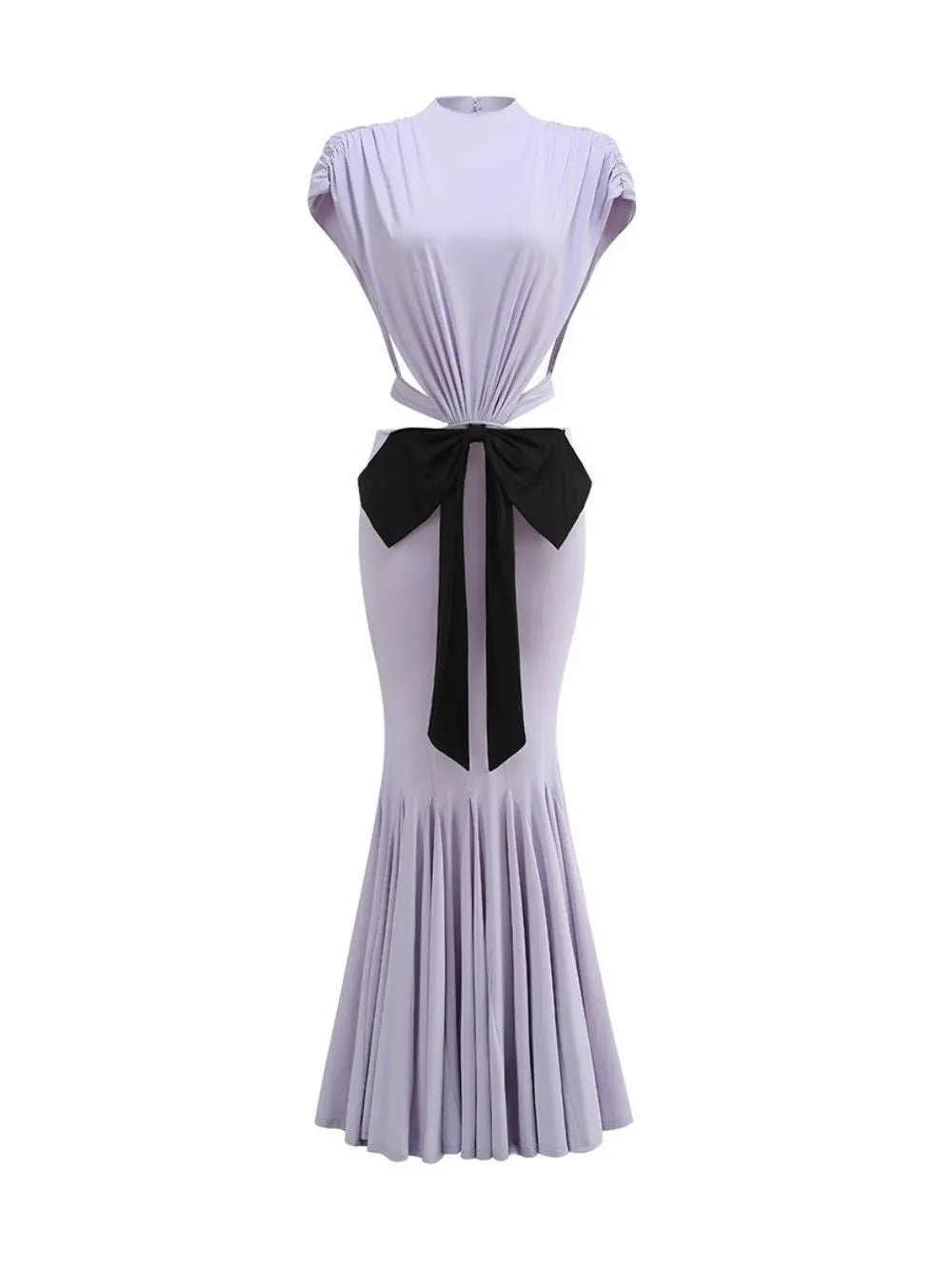 Elisae Purple Bow Cutout Maxi Dress Flowering Girl
