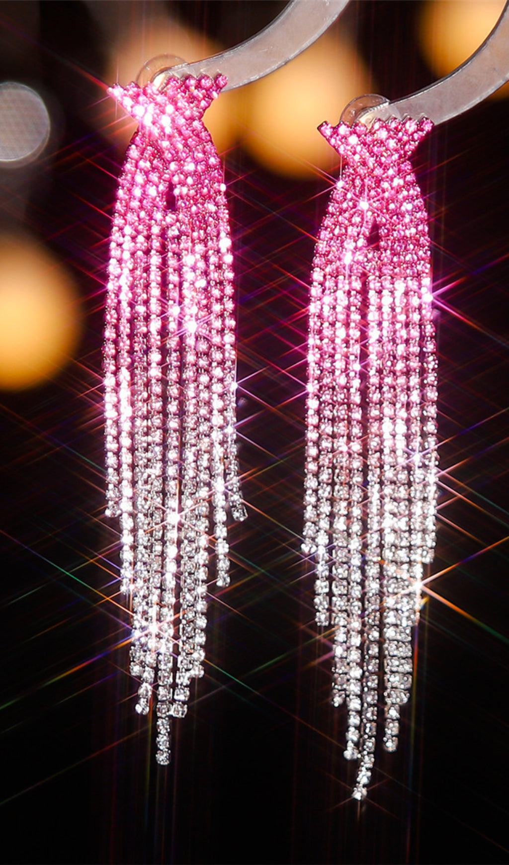 Danelle Rhinestone Tassel Earrings Flowering Girl