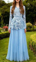 Ionut Long Sleeve Butterfly Mesh Two-Piece Set Flowering Girl
