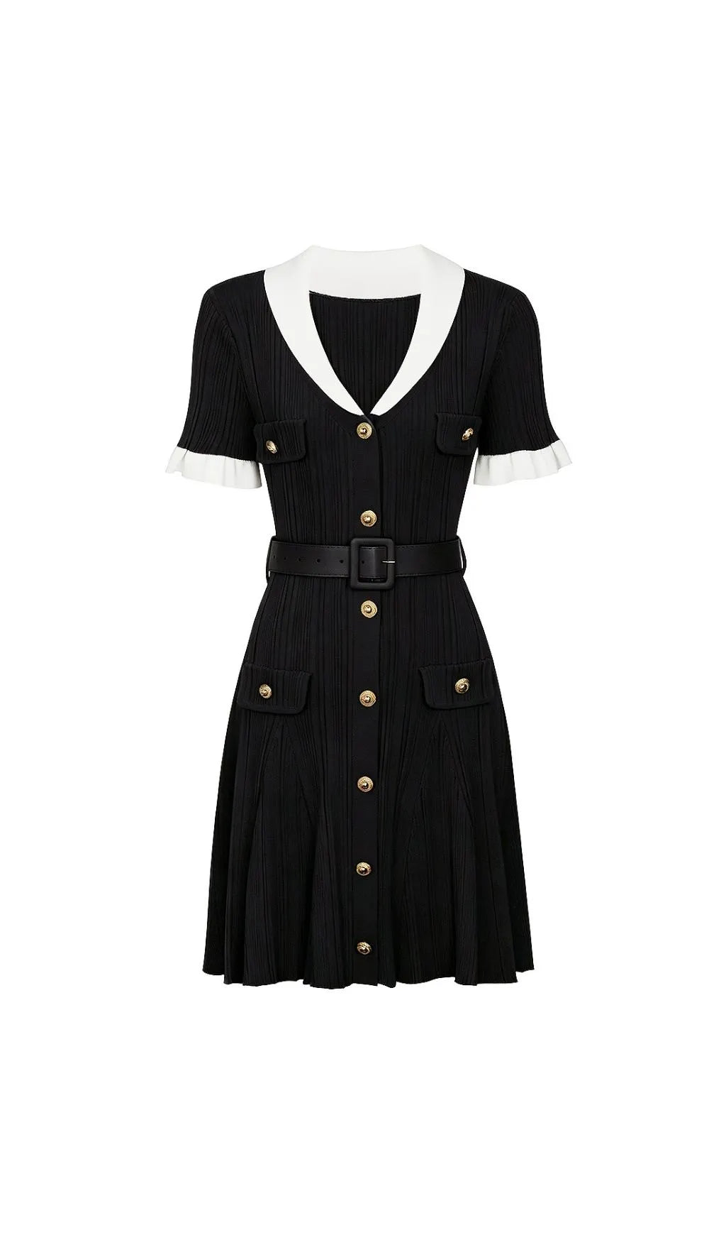 Madeline Black Short Sleeve Knit Mini Dress Flowering Girl
