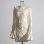 Arisa 3D Mesh Flower Mini Dress