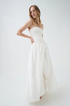 Nancy Bubble Hem Maxi Dress In Ivory Flowering Girl